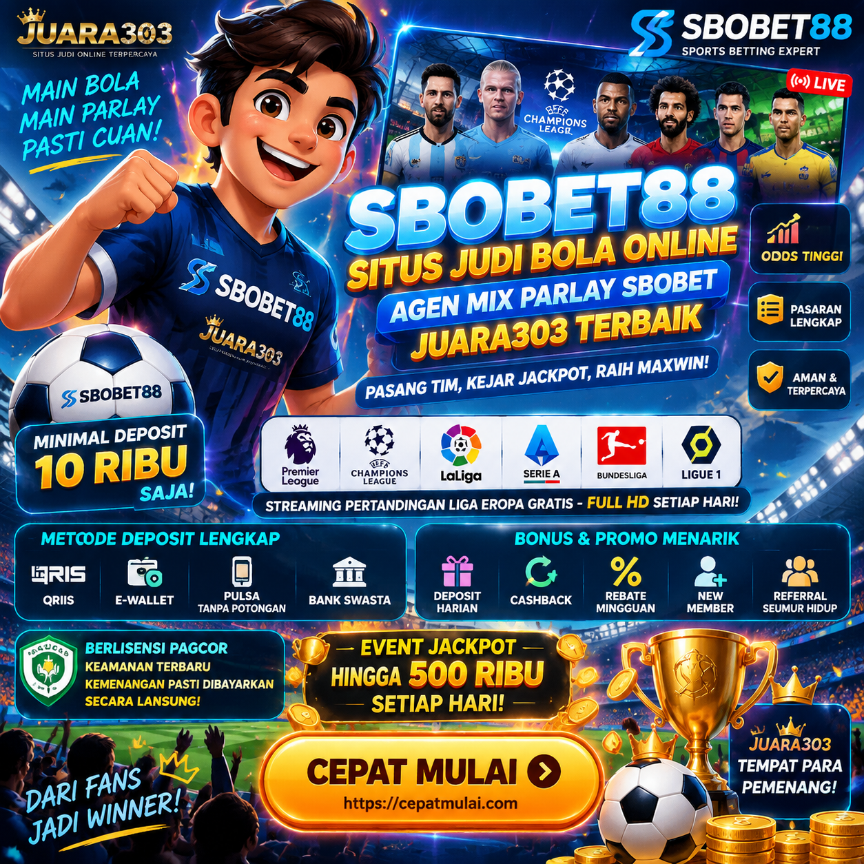 SBOBET88 ☄️ Situs Judi Bola Online Agen Mix Parlay Sbobet JUARA303 Terbaik